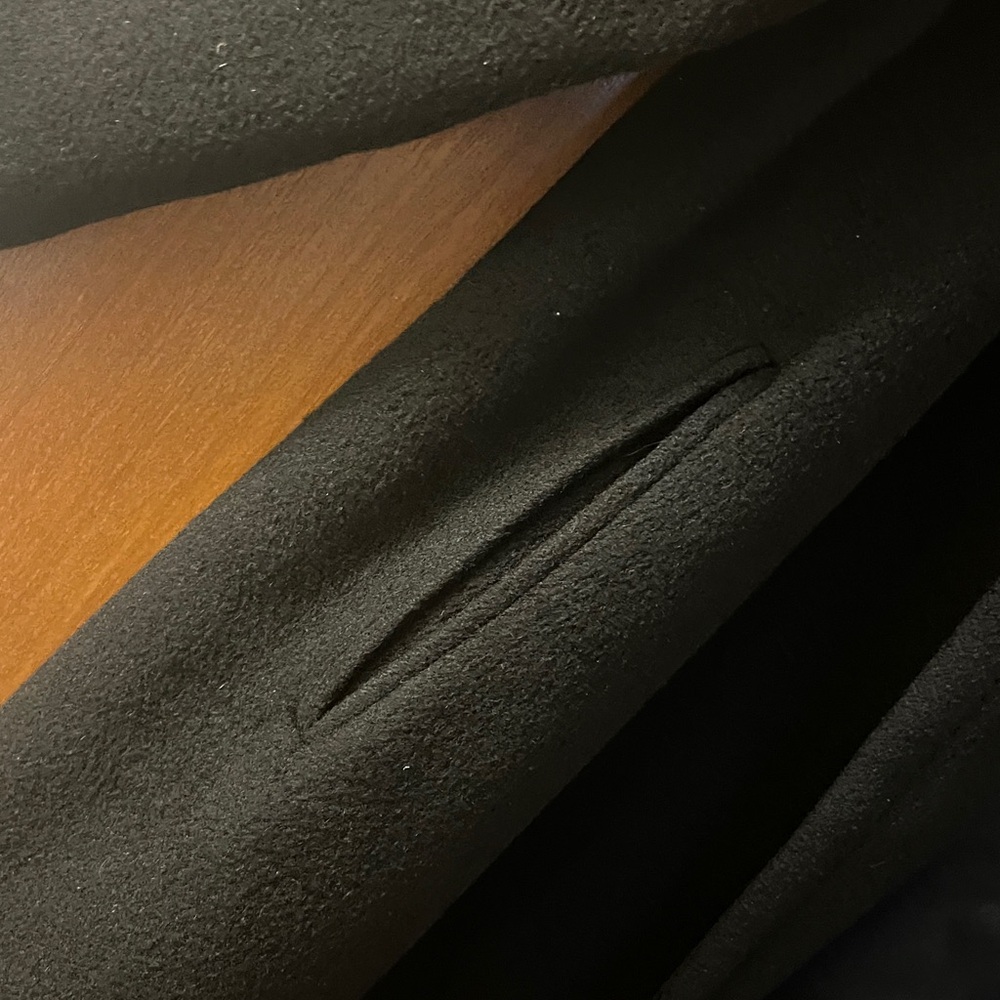 VINTAGE super soft Cashmere Wrap vintage "robe" Black Coat - Picture 8 of 15